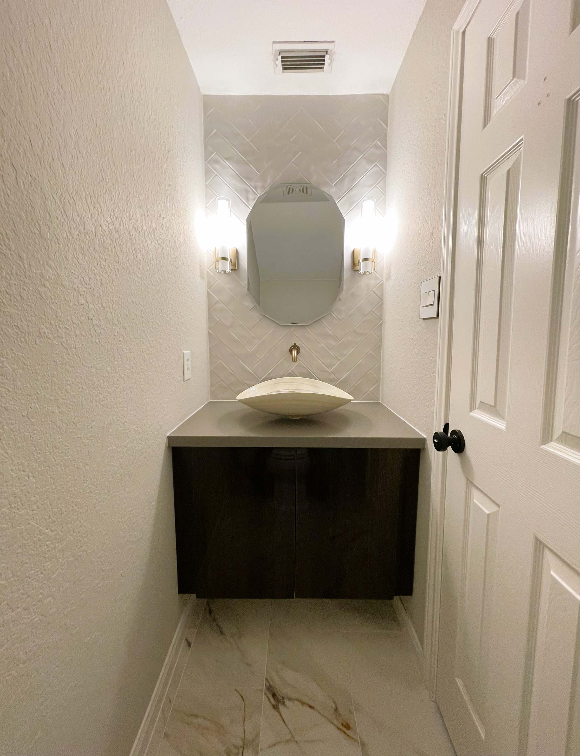 Powder room remodeling in Cypress