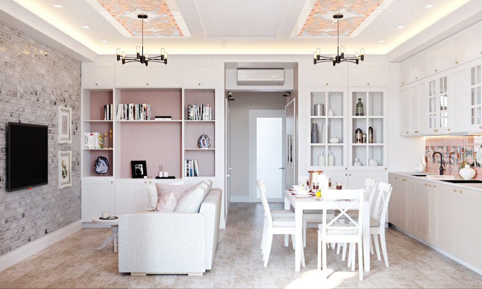 Дизайн проект квартиры  общей площадью 87 м2 в стиле "Эклектика"