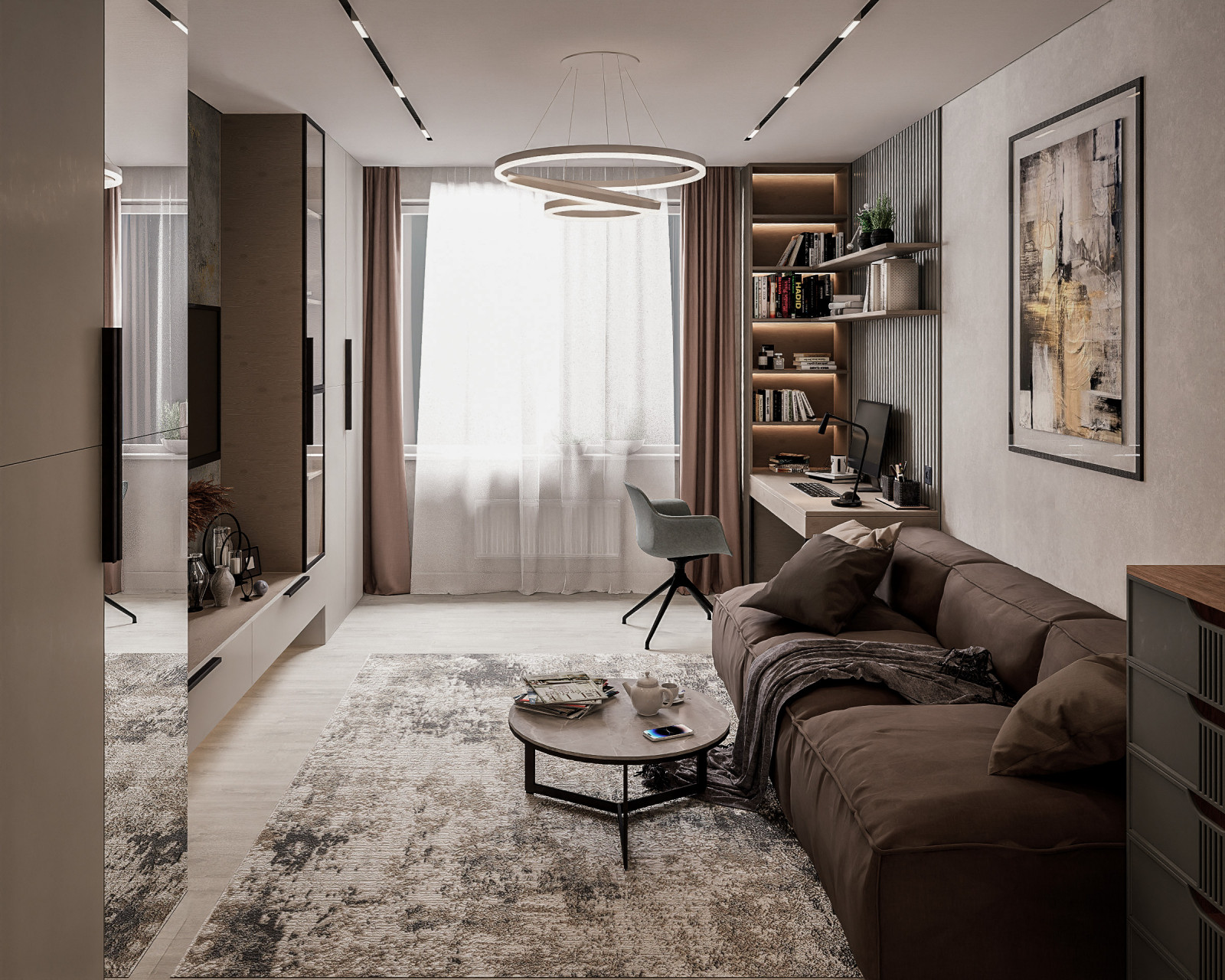 Дизайн-проект двухкомнатной квартиры 57 м2