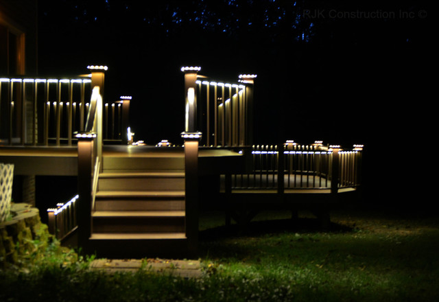 Deck with Rail Lighting american-traditional-veranda