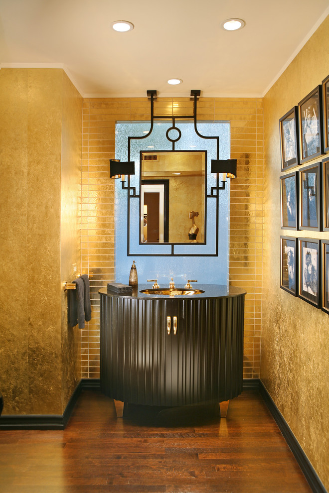 Transitional powder room in Los Angeles.