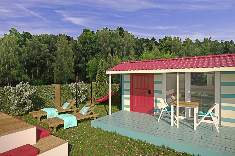 Проект Летний домик с зоной отдыха и барбекю.