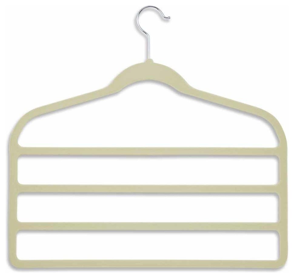 4-Step Pant hangers - Velvet Touch in White - 10-Pack
