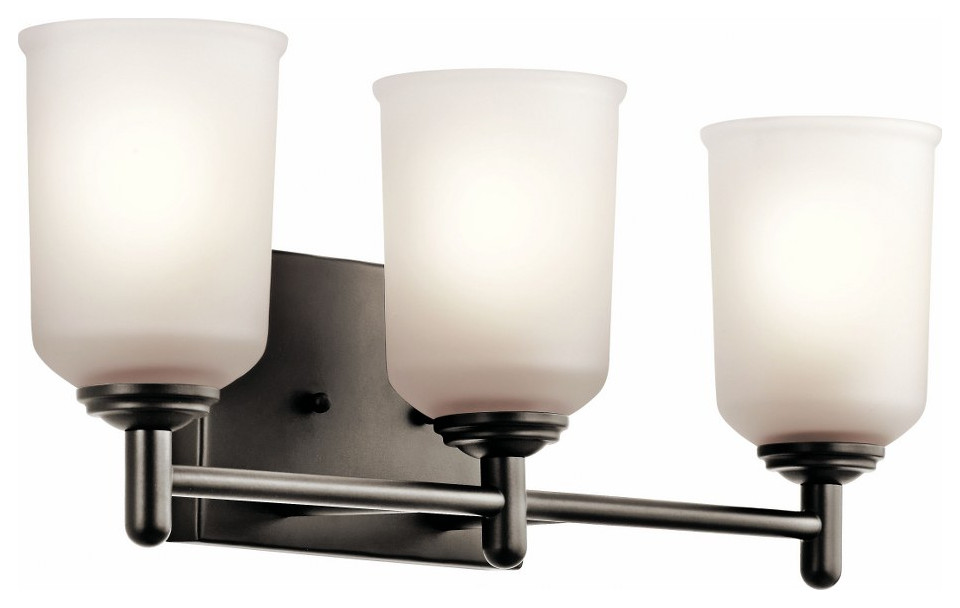 3 Light Vanity Light Approved for Damp Locations Transitional