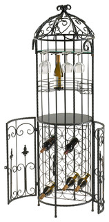 Cabernet Free Standing Wrought Iron Scroll Wine Bar - Wine Racks - by ...