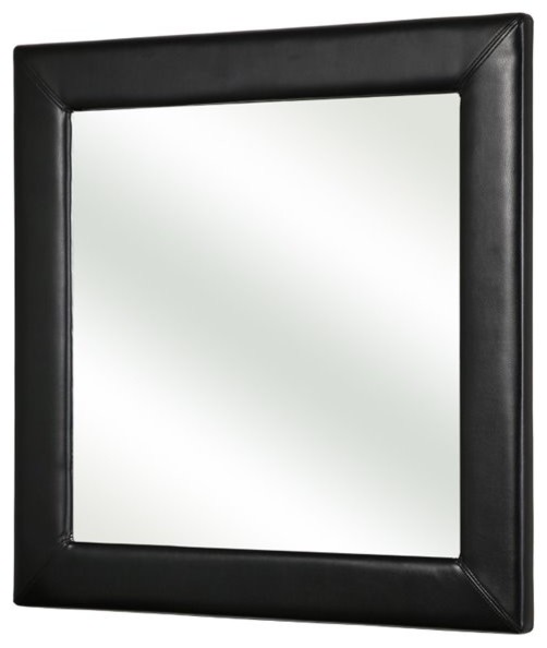 Abbyson Living Marlowe Bonded Leather, Leather Framed Wall Mirror