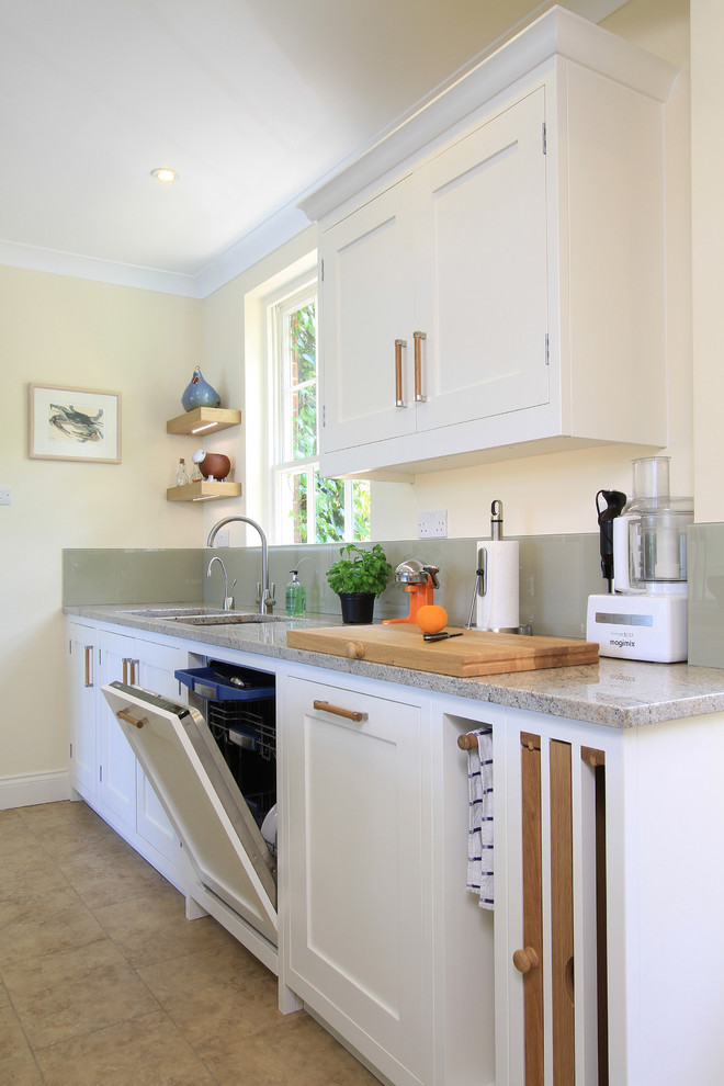 Photo of a traditional kitchen in Hampshire with shaker cabinets.