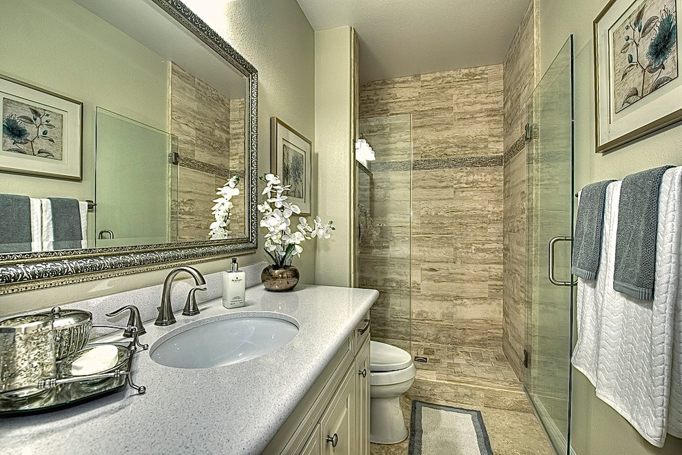 Inspiration for a transitional powder room in San Diego.
