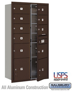 4C Horizontal Mailbox - Maximum Height Unit - Double Column - Bronze