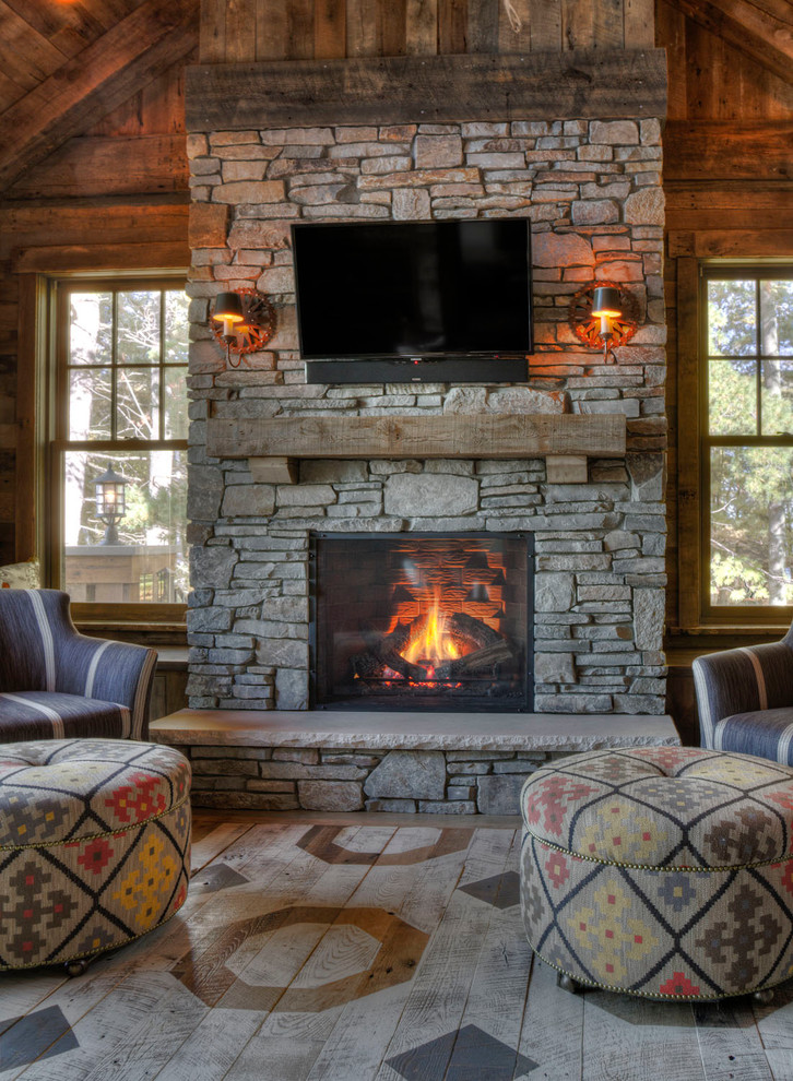 Inspiration for a country family room in Minneapolis.