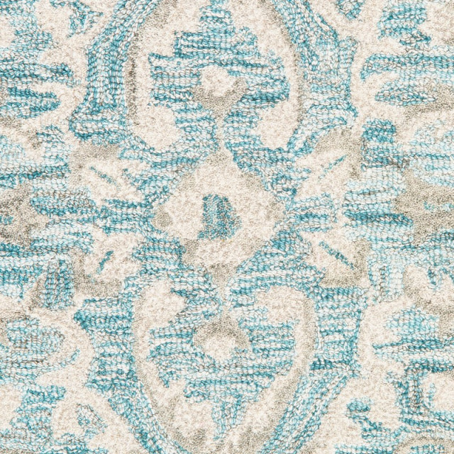 Turquoise Mediterranean Rug 8' x 10' Turquoise and Cream Medallion Area Rug - Mediterranean - Area ...
