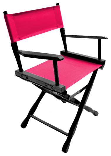 Gold Medal 18" Black Classic Director's Chair, Pink Lipstick