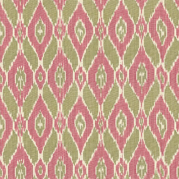 Pink And Green Handwoven Ikat Fabric Eclectic Drapery Pink And Green Handwoven Ikat Fabric Eclectic Drapery By Loom Decor