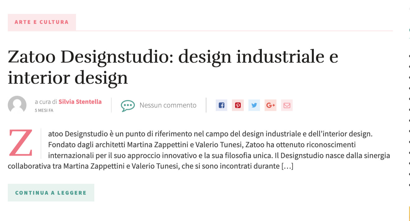 Zatoo Designstudio: design industriale e interior design