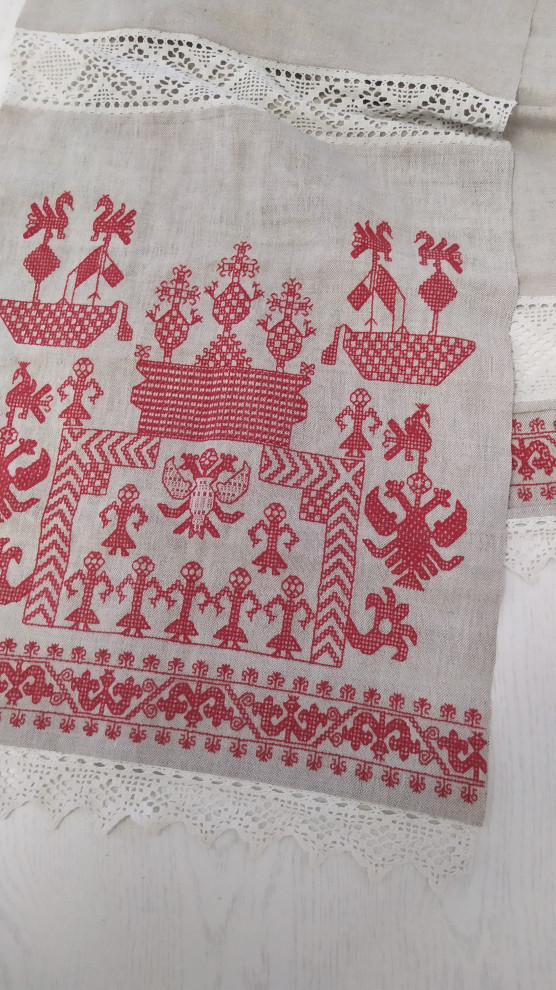 Точная копия исторической вышивки для корабля Полтава