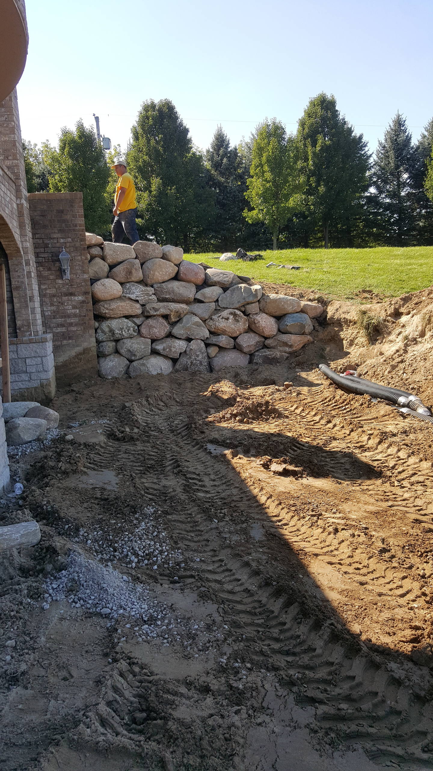 Custom Boulder Retaining Wall