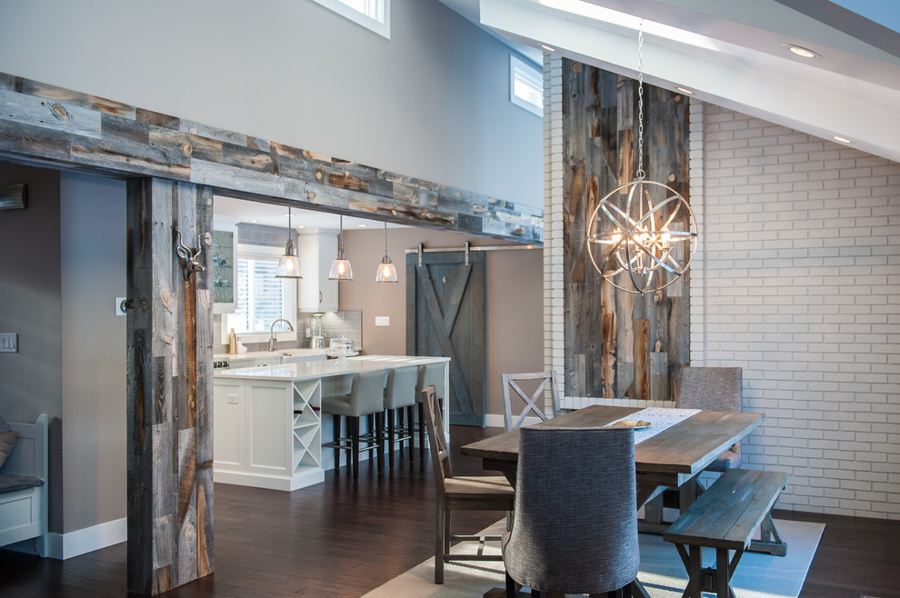 Mountain style dining room photo in Calgary
