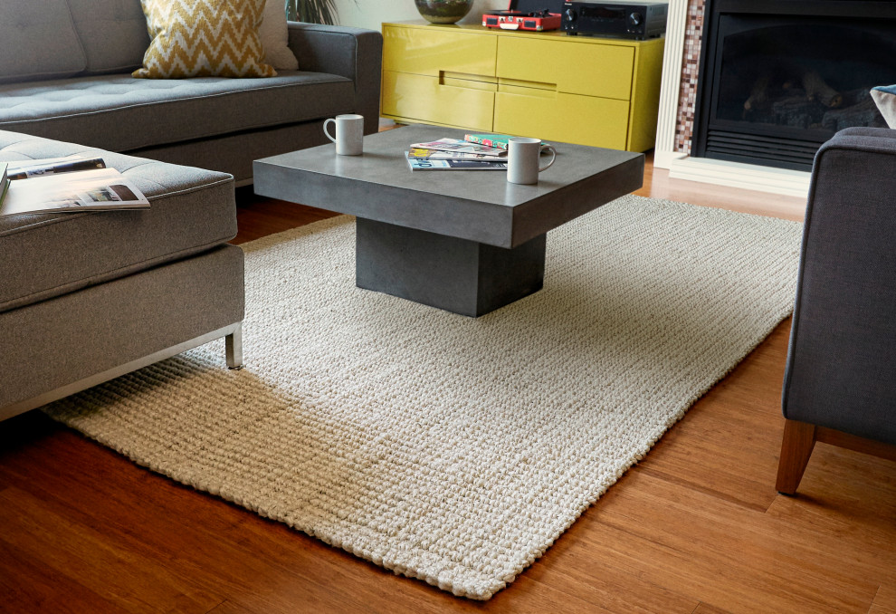 6'x9' Andes Ivory Jute Rug, 6' x 9' Beach Style Area Rugs by Anji