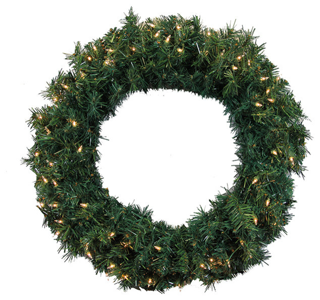 36" PreLit Cedar Pine Artificial Christmas Wreath, LED Lights