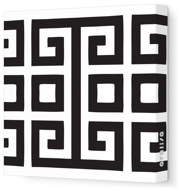 Pattern Square Stretched Wall Art Brown Contemporary Kids Pattern Square Stretched Wall Art 12 X Black