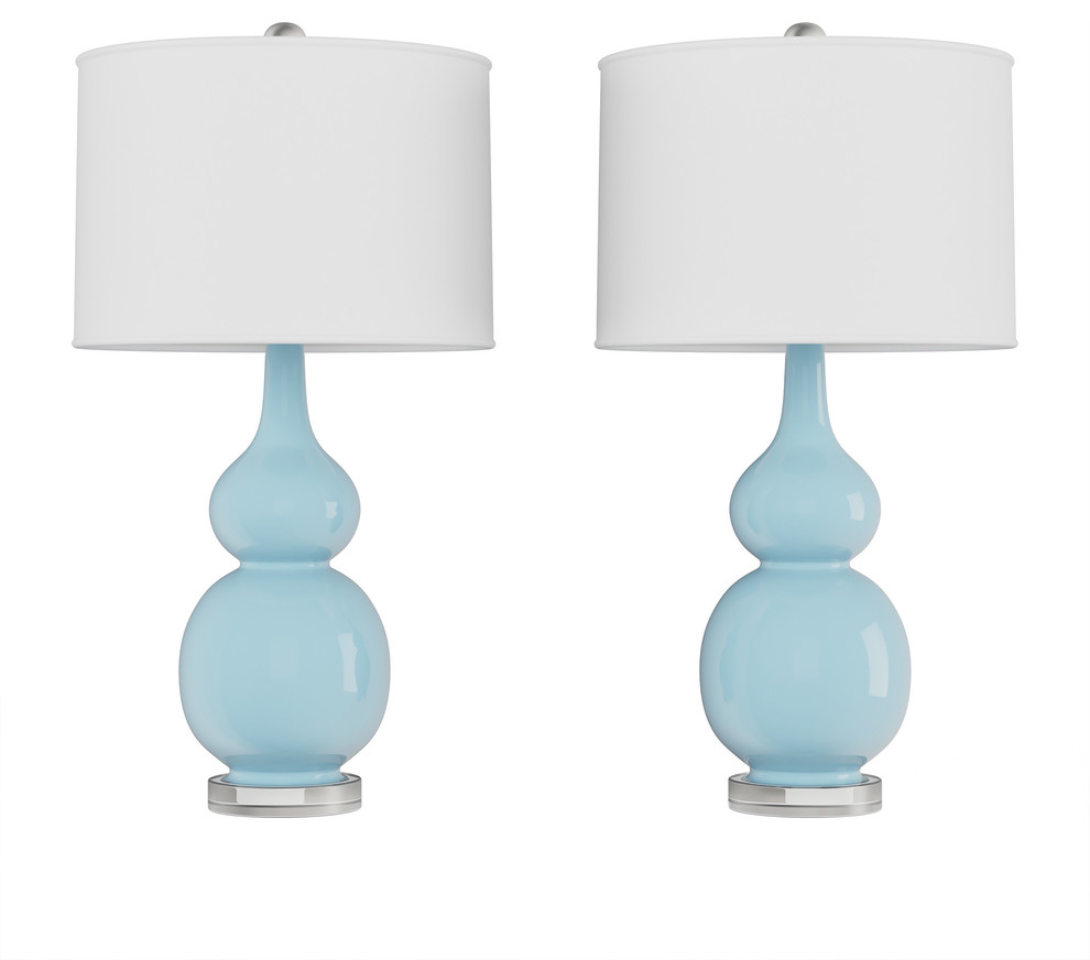 light blue gourd lamp