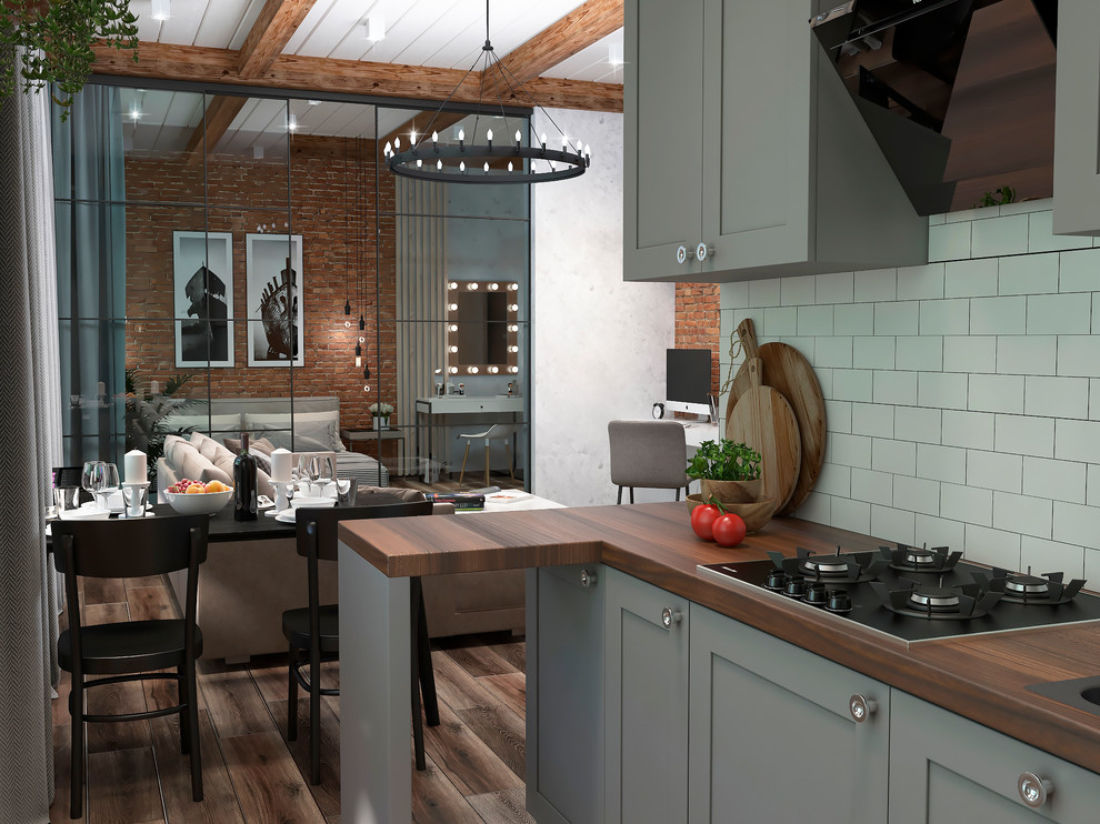 Сталинка-лофт. Гостиная-кухня