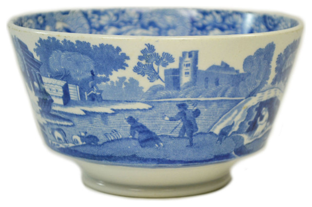 Consigned Small Blue and White Bowl Copeland Spodes Italian, Antique English, Ea