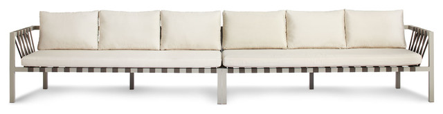 Blu Dot Jibe Outdoor Extra Long Sectional Sofa, Grey / Sunbrella Canvas