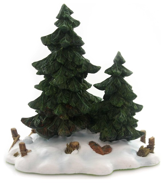 Department 56 Accessory Double Pine Trees Polyresin Retired