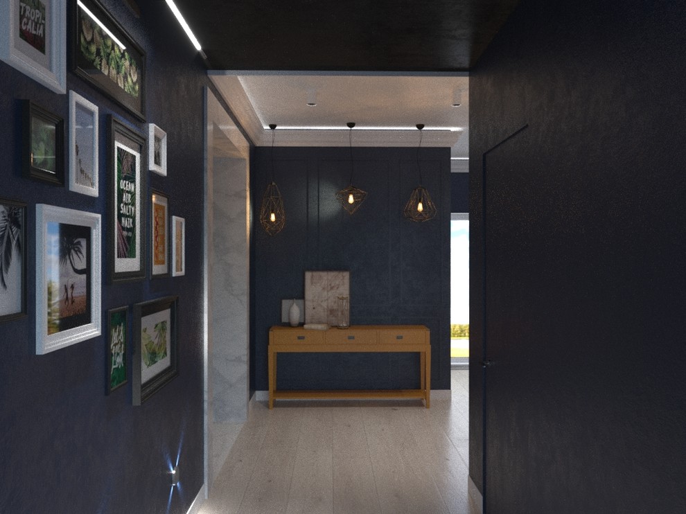 Deep blue and salmon