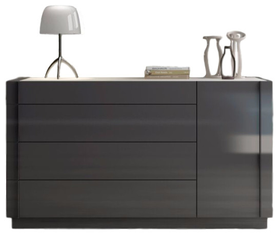 J&M Furniture Braga Dresser, Gray Lacquer