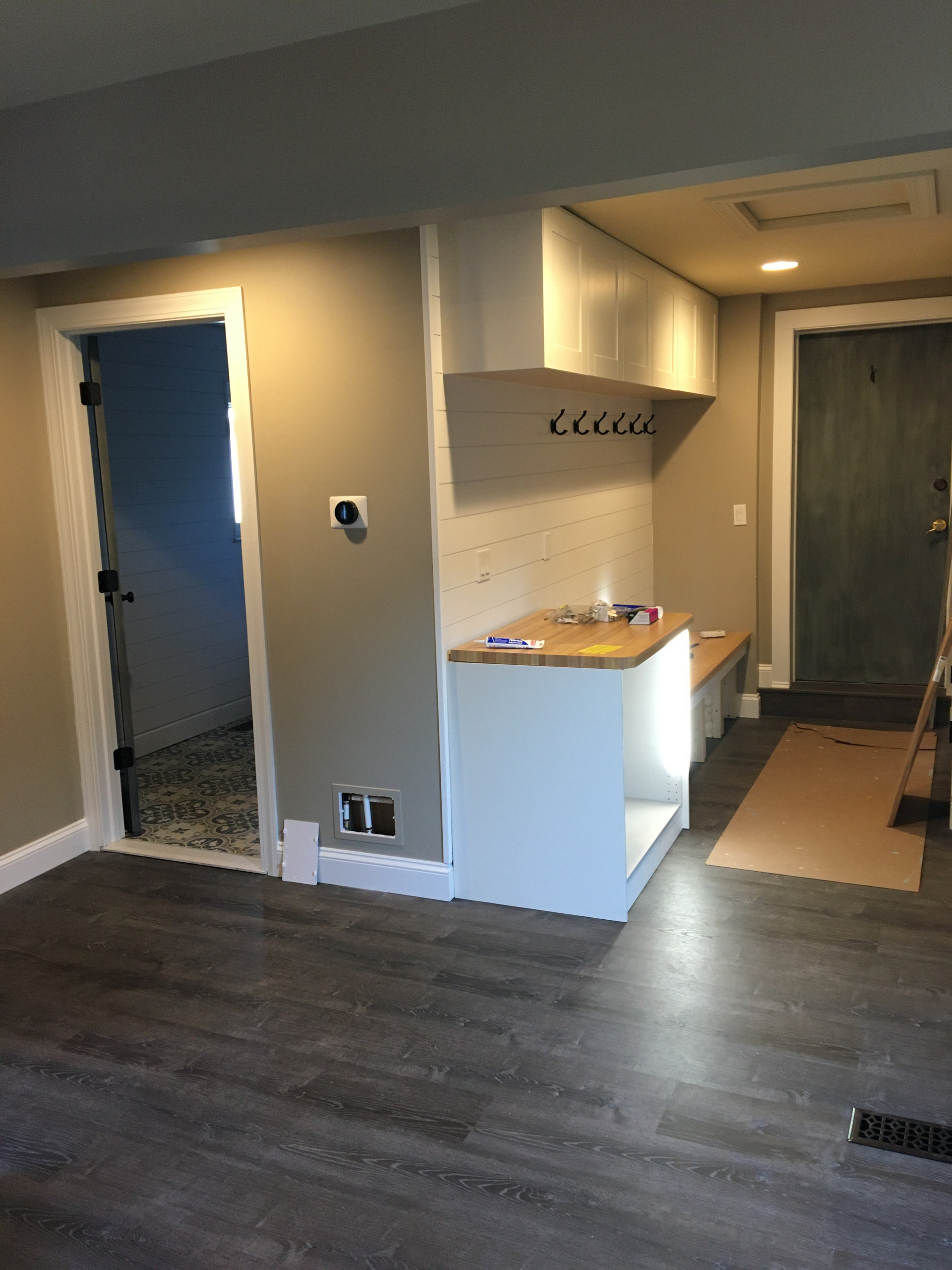 Custom bathroom and back room office/workout/pet room