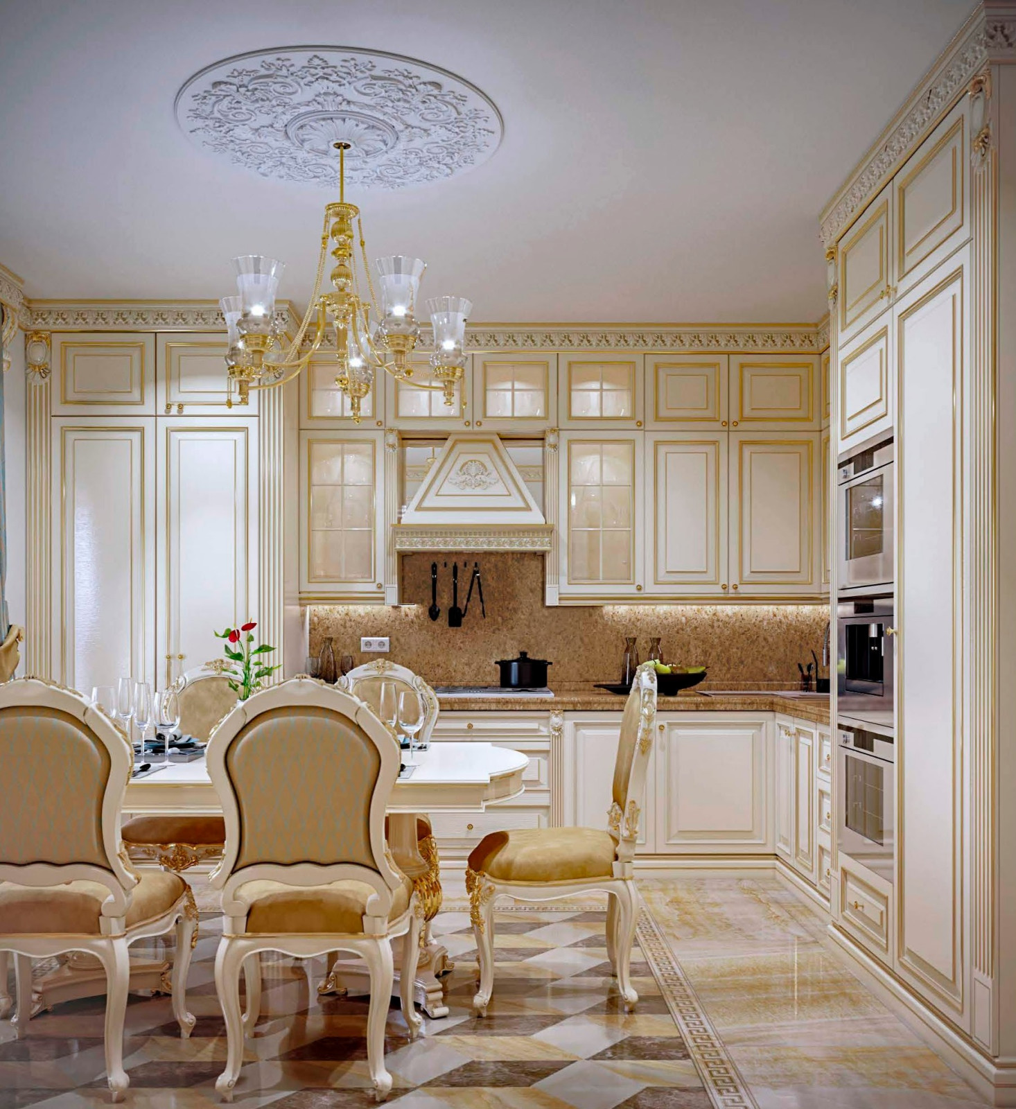 Кухня в бежевых тонах от Mirt