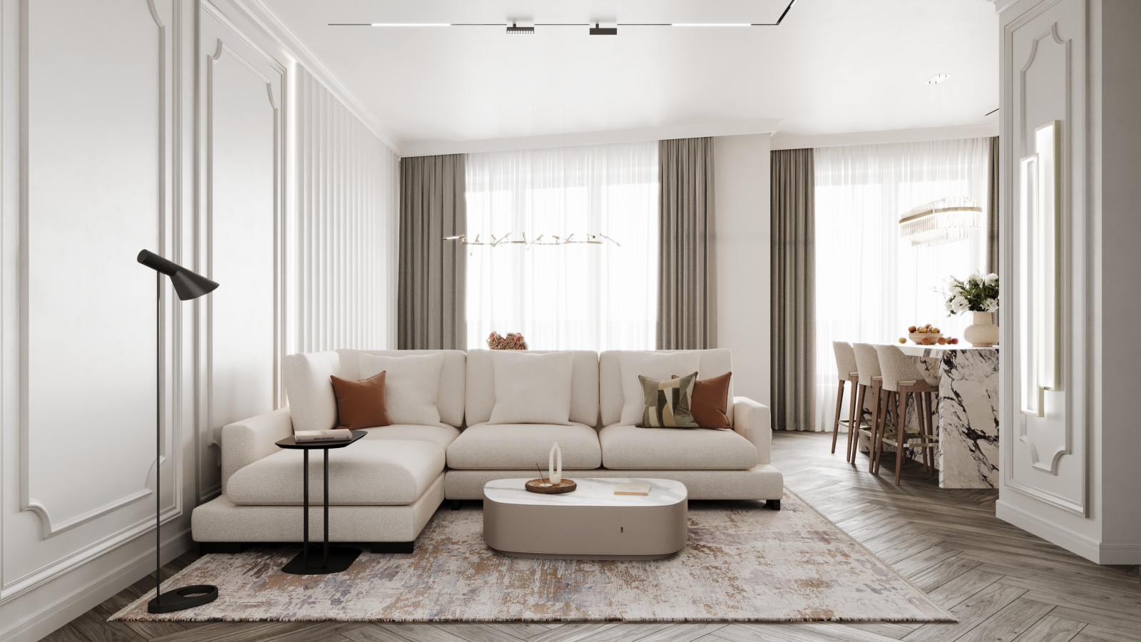 Дизайн интерьера квартиры в жилом комплексе "Сердце Столицы"