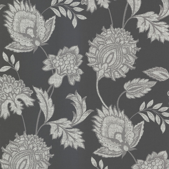 Danfi Black Jacobean Wallpaper, Sample - Traditional - Wallpaper - by ...