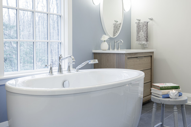 Edgy Transitional Home transitional-bathroom