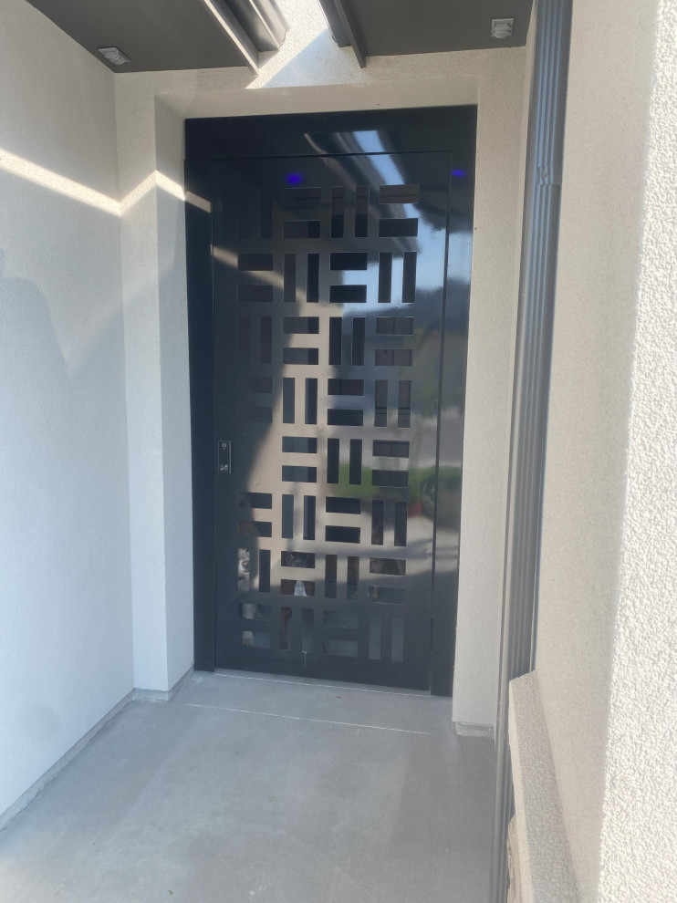 Inspiration for a mid-sized modern front door remodel in Boise
