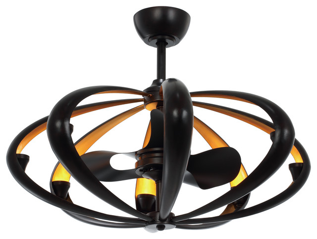 8 Light Bronze Gold Led Fandelier Contemporary Ceiling Fans