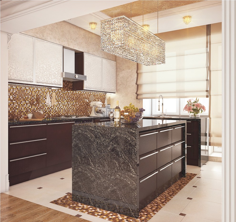 Кухня с островом и выходом на задний двор (Первый этаж)