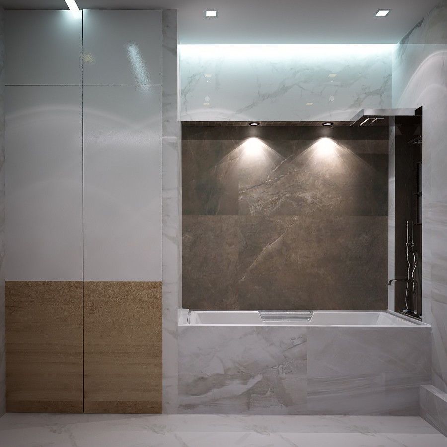 Квартира с арт-объектом из мрамора