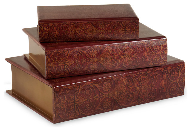 Nesting Wooden Book Boxes, 3-Piece Set