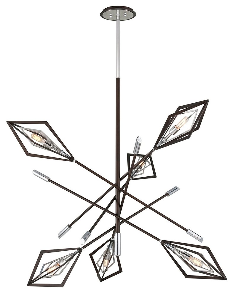 Troy F6146 Javelin 6LT Pendant in Bronze/Polished Stainless