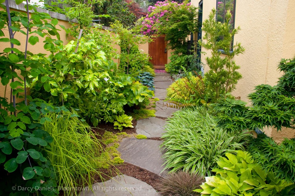 This is an example of an eclectic garden in Portland.