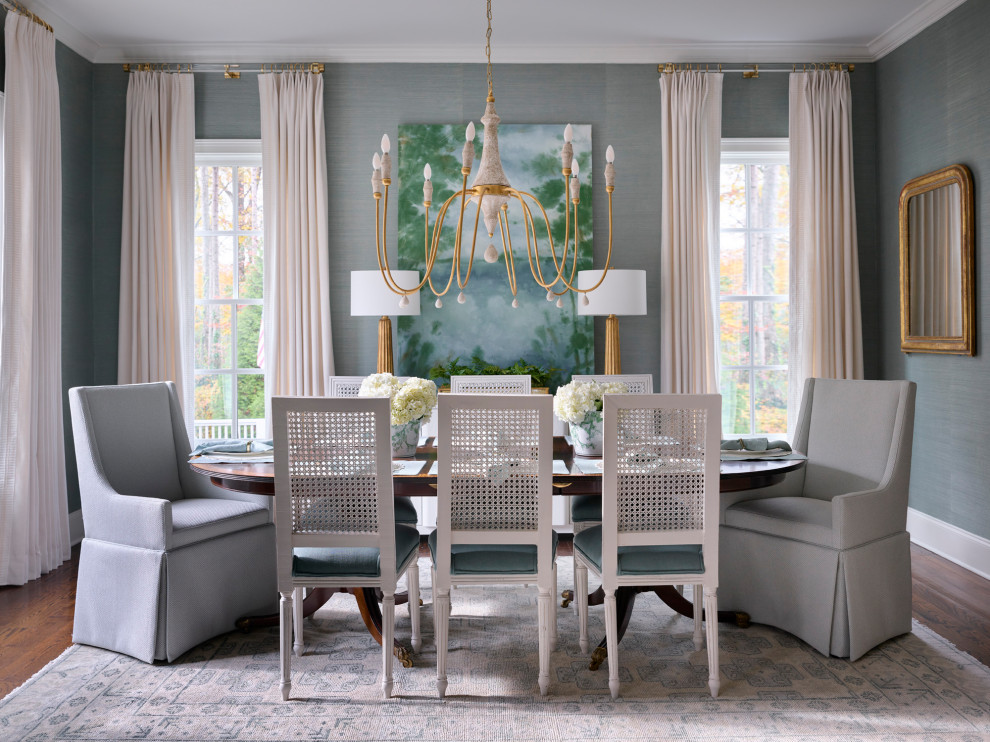 Dining room - large transitional dining room idea in Atlanta