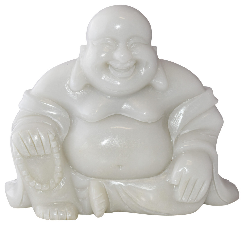 Buddha White Made of Jade Statue Size 13" x 4" x 10"H Asian