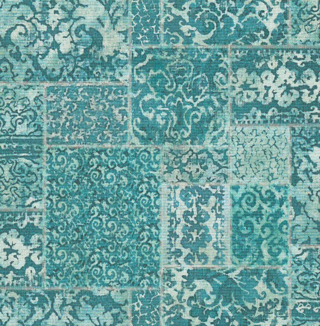 Esma Teal Vintage Carpet Wallpaper Bolt