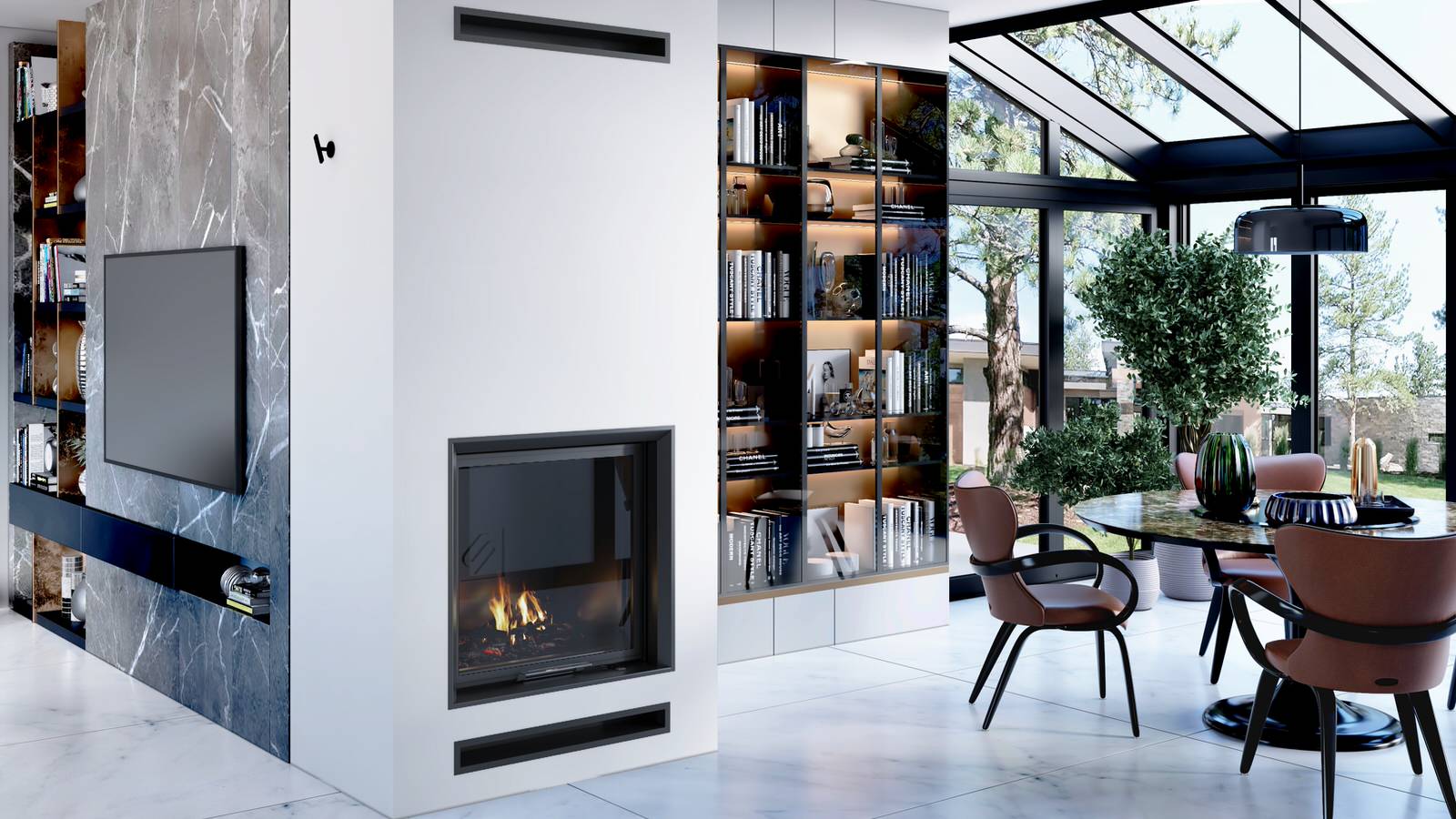 Топки серии FS 7500 (Stav). Квадратные дровяные камины.