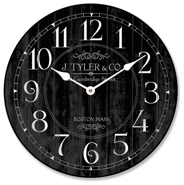 Arbor Black Wall Clock Transitional Wall Clocks by Em and Em