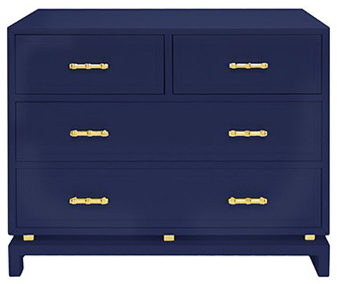 Declan Four Drawer Chest With Gold Handles Contemporary Accent