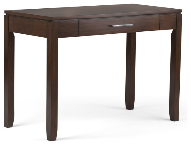 Cosmopolitan Solid Wood Home Office Desk, Medium Auburn Brown